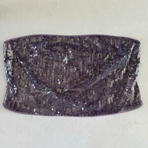 NWT Cider Sequin Tube Top‎ Crop Purple 3XL Party Festival Going Out Sparkle